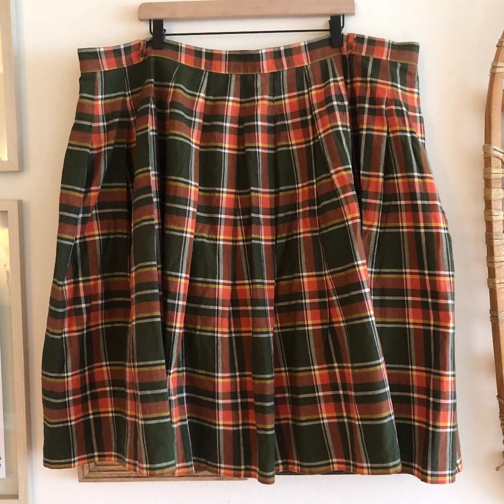 ModCloth Plaid Tartan Kilt Full Skirt Vintage Look
